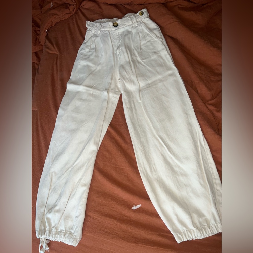 Bershka Pants with Gold Buttons